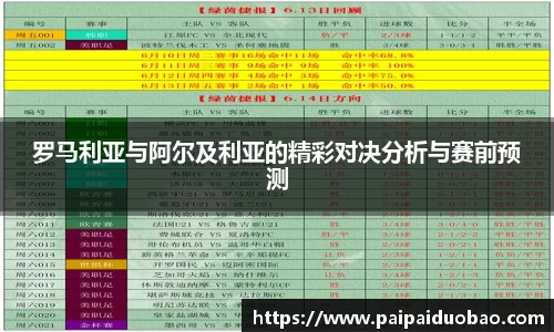 罗马利亚与阿尔及利亚的精彩对决分析与赛前预测